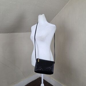 Whiting & Davis Black Metal Mesh Evening Bag Small Crossbody Shoulder Purse VTG